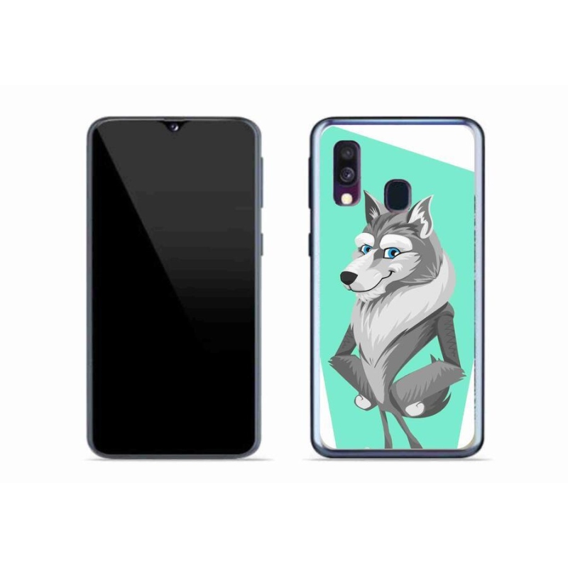 Gelový kryt mmCase na mobil Samsung Galaxy A40 - kreslený vlk