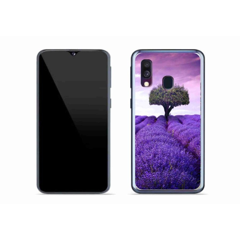 Gelový kryt mmCase na mobil Samsung Galaxy A40 - levandulová louka