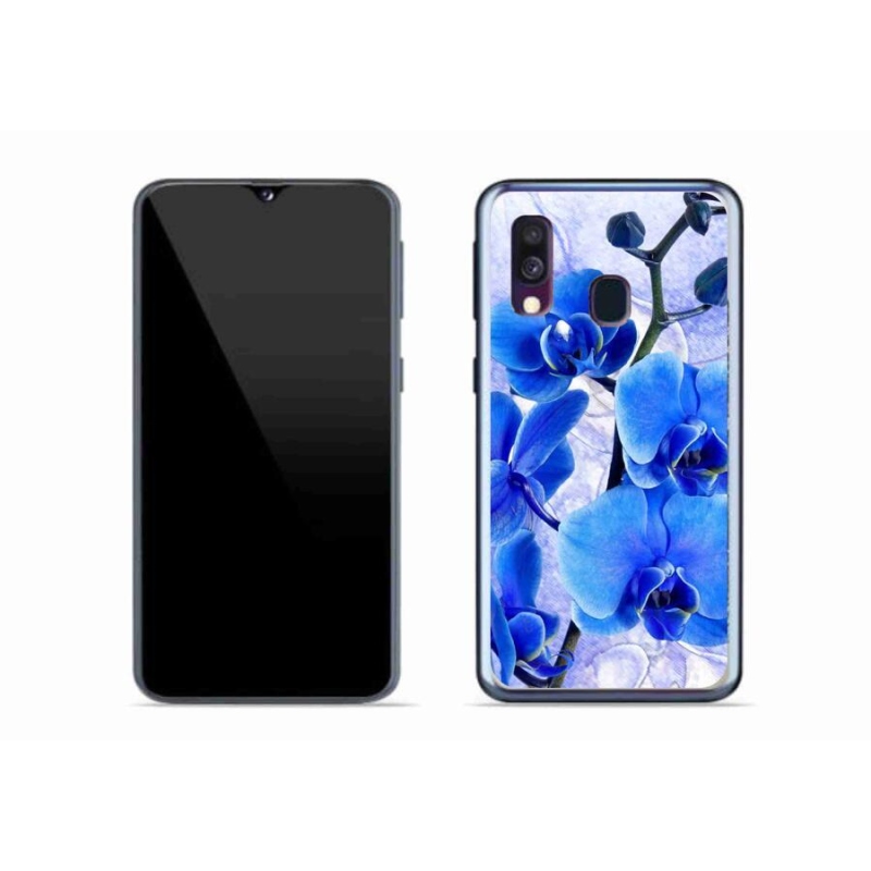 Gelový kryt mmCase na mobil Samsung Galaxy A40 - modré květy