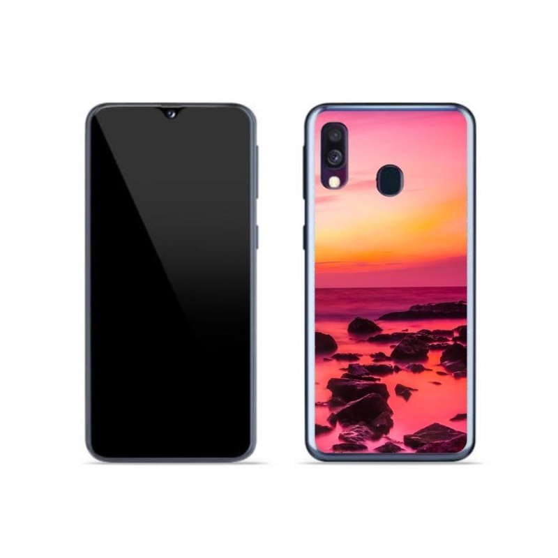 Gelový kryt mmCase na mobil Samsung Galaxy A40 - moře a záře