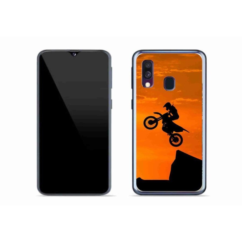 Gelový kryt mmCase na mobil Samsung Galaxy A40 - motocross