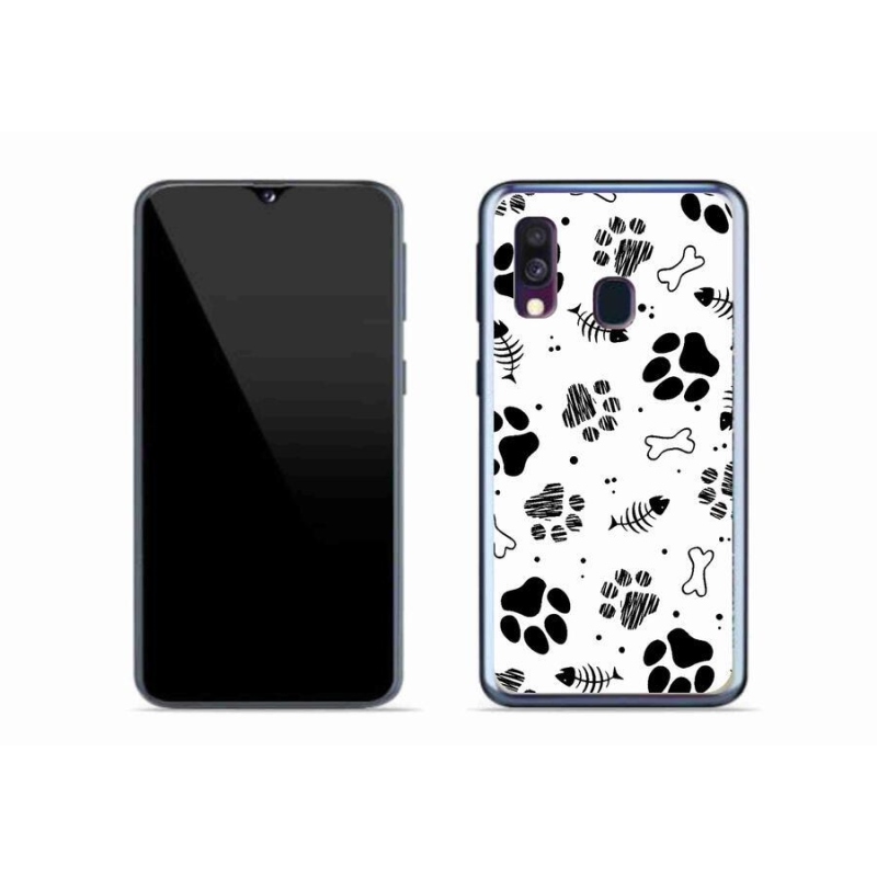 Gelový kryt mmCase na mobil Samsung Galaxy A40 - psí tlapky 1