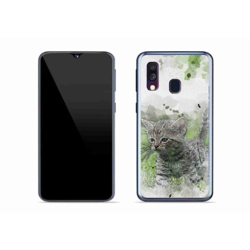 Gelový kryt mmCase na mobil Samsung Galaxy A40 - roztomilé kotě 1