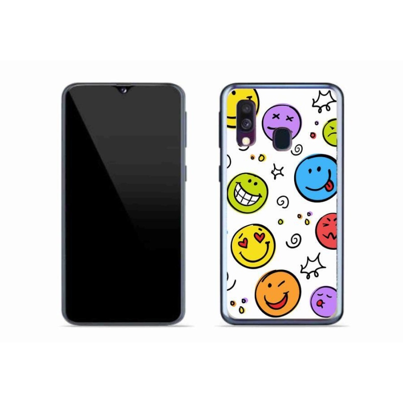 Gelový kryt mmCase na mobil Samsung Galaxy A40 - smajlíci