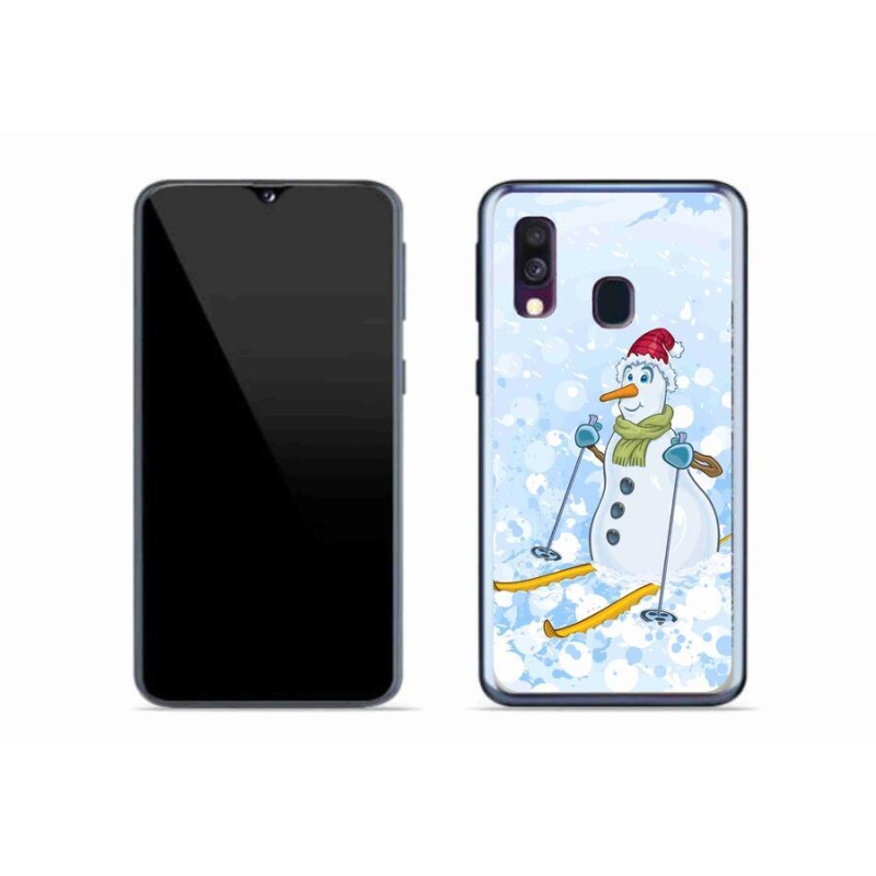 Gelový kryt mmCase na mobil Samsung Galaxy A40 - sněhulák