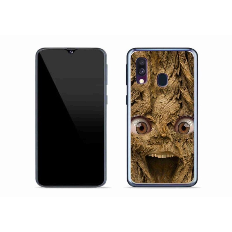 Gelový kryt mmCase na mobil Samsung Galaxy A40 - veselý strom s očima