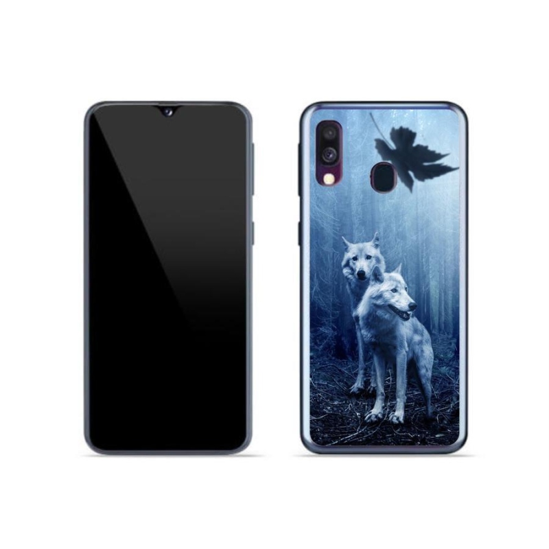 Gelový kryt mmCase na mobil Samsung Galaxy A40 - vlci v lese
