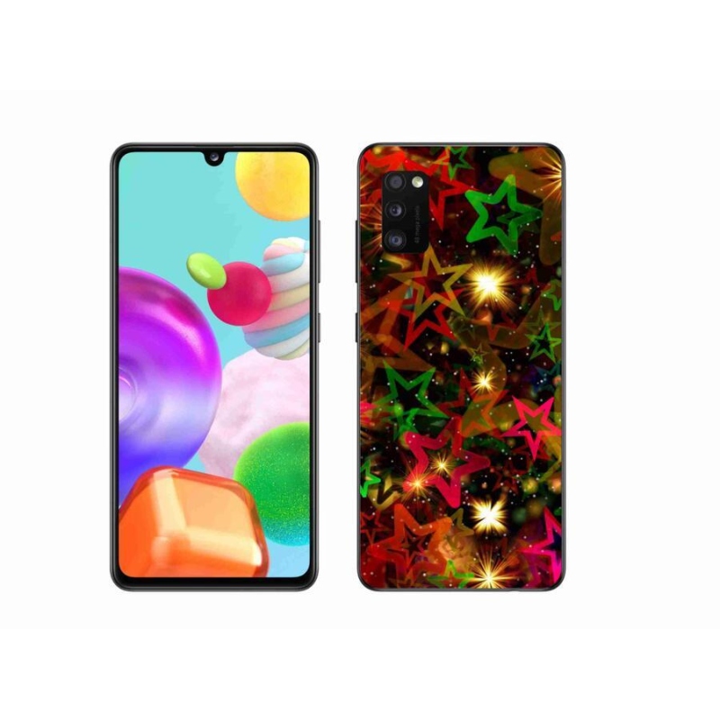 Gelový kryt mmCase na mobil Samsung Galaxy A41 - barevné hvězdičky