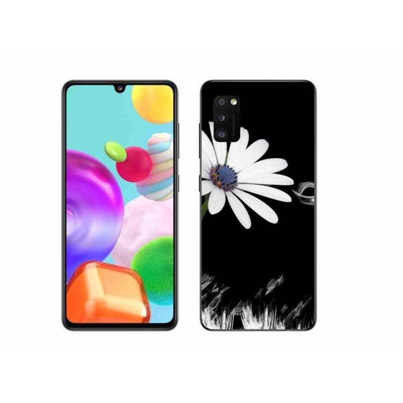 Gelový kryt mmCase na mobil Samsung Galaxy A41 - bílá květina
