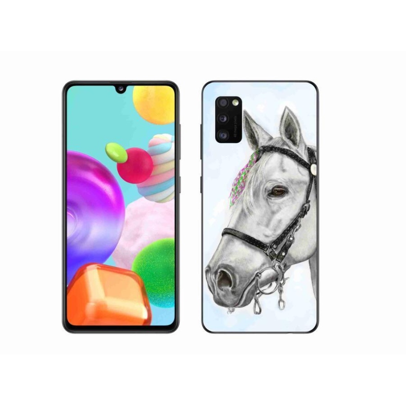 Gelový kryt mmCase na mobil Samsung Galaxy A41 - bílý kůň 1