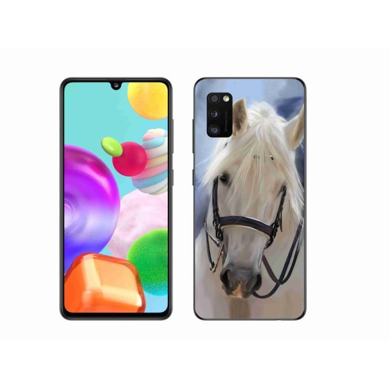 Gelový kryt mmCase na mobil Samsung Galaxy A41 - bílý kůň