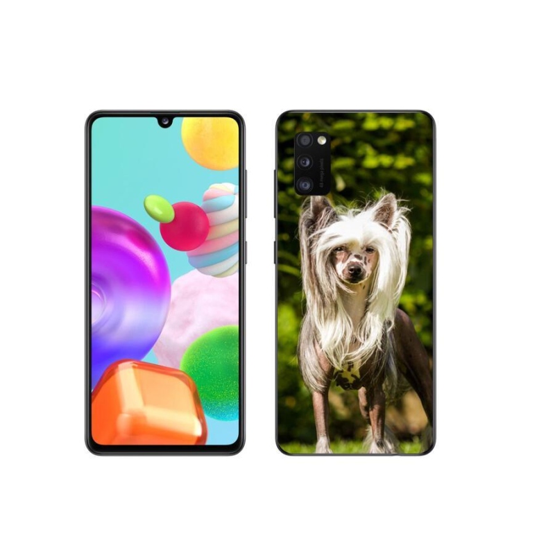 Gelový kryt mmCase na mobil Samsung Galaxy A41 - čínský chocholatý pes