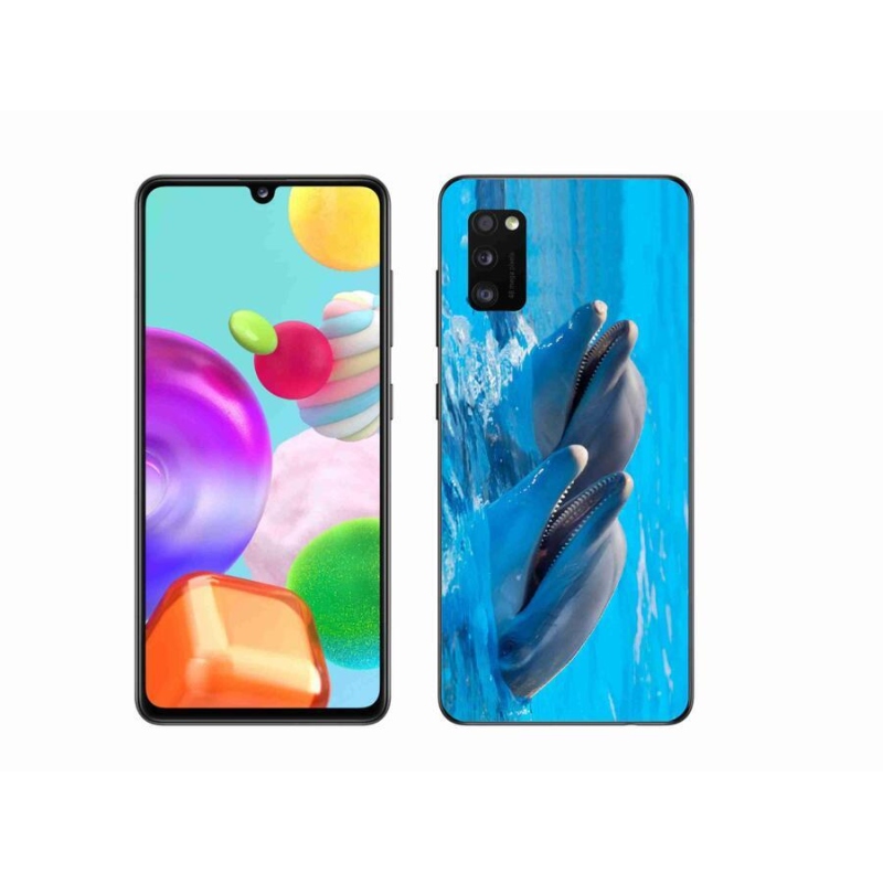 Gelový kryt mmCase na mobil Samsung Galaxy A41 - delfíni