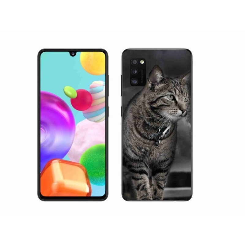 Gelový kryt mmCase na mobil Samsung Galaxy A41 - kočka