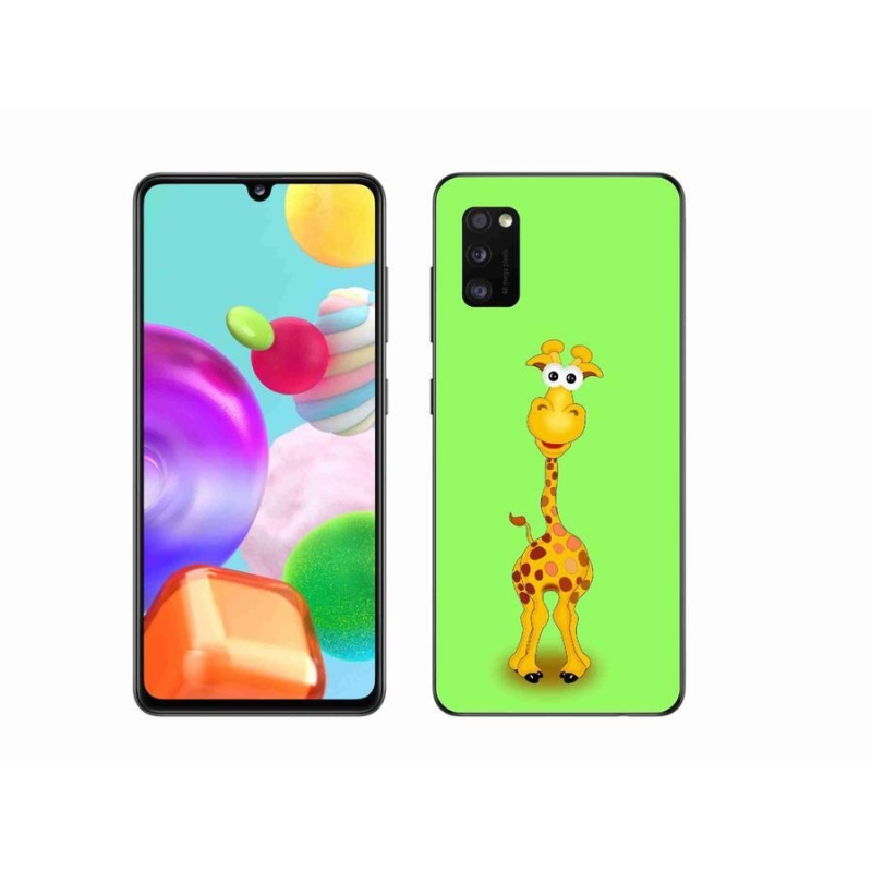 Gelový kryt mmCase na mobil Samsung Galaxy A41 - kreslená žirafa