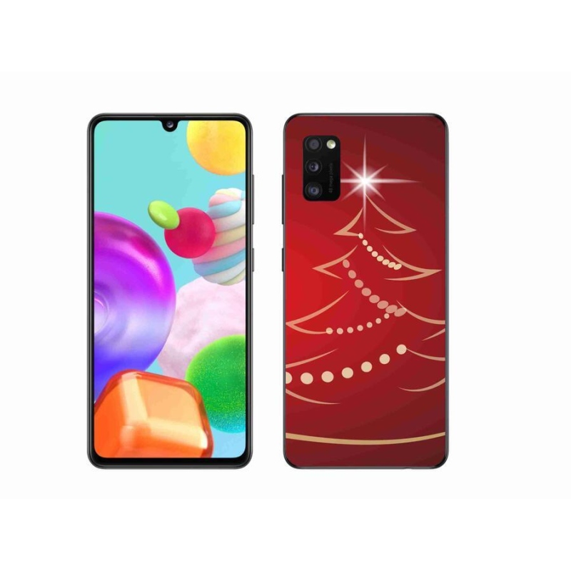 Gelový kryt mmCase na mobil Samsung Galaxy A41 - kreslený vánoční stromek