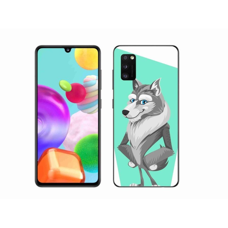 Gelový kryt mmCase na mobil Samsung Galaxy A41 - kreslený vlk