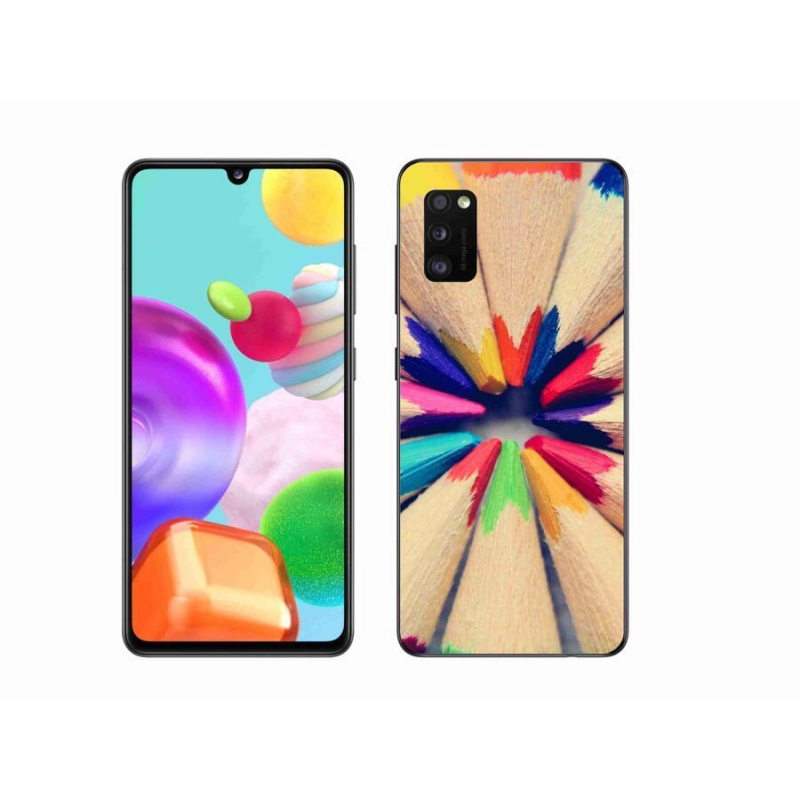 Gelový kryt mmCase na mobil Samsung Galaxy A41 - pastelky
