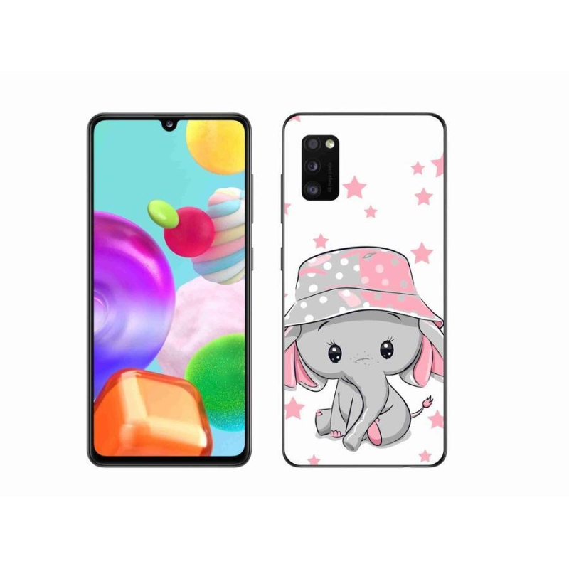 Gelový kryt mmCase na mobil Samsung Galaxy A41 - růžový slon