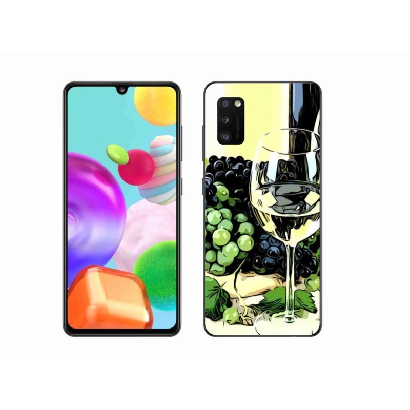 Gelový kryt mmCase na mobil Samsung Galaxy A41 - sklenka vína