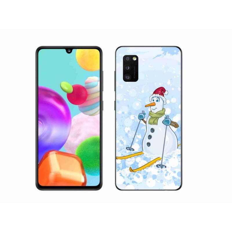 Gelový kryt mmCase na mobil Samsung Galaxy A41 - sněhulák