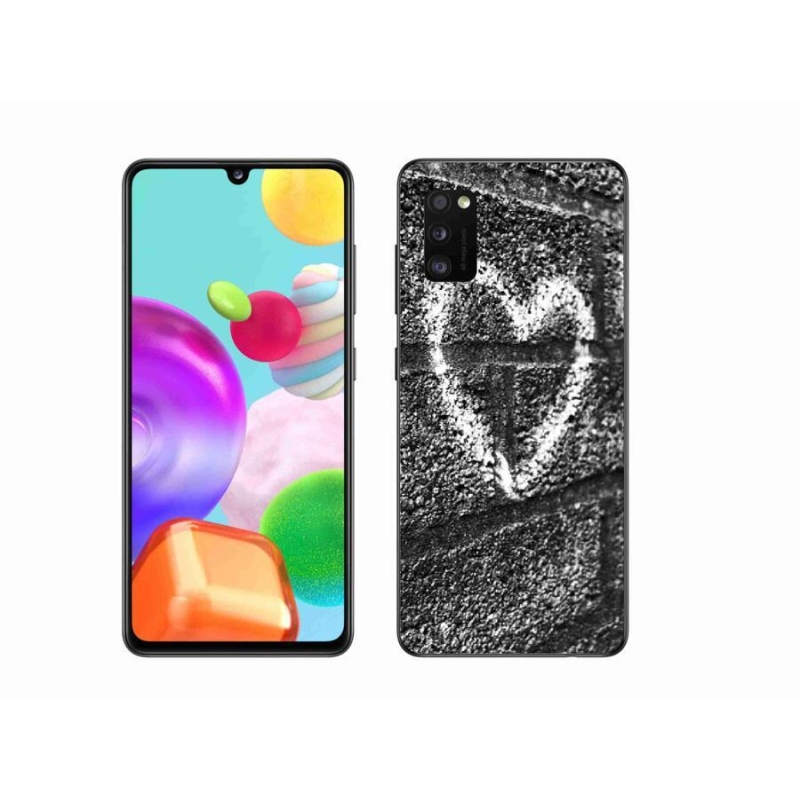 Gelový kryt mmCase na mobil Samsung Galaxy A41 - srdce na zdi
