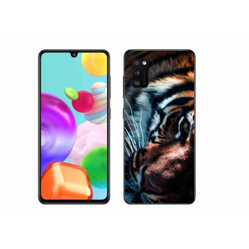 Gelový kryt mmCase na mobil Samsung Galaxy A41 - tygří pohled