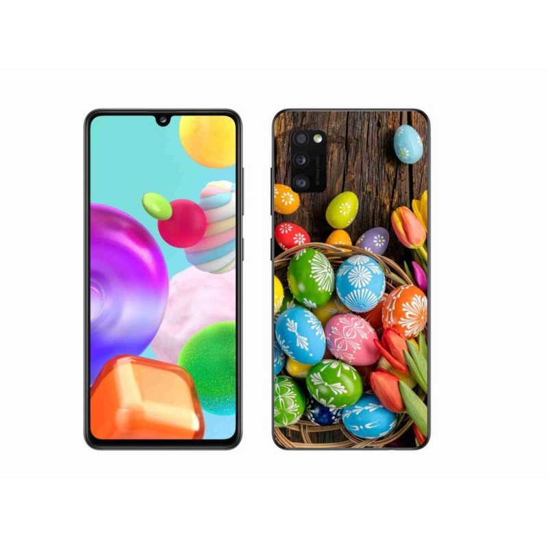 Gelový kryt mmCase na mobil Samsung Galaxy A41 - velikonoční vajíčka