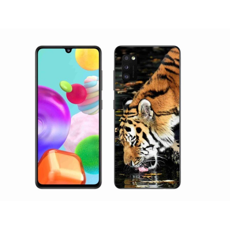 Gelový kryt mmCase na mobil Samsung Galaxy A41 - žíznivý tygr