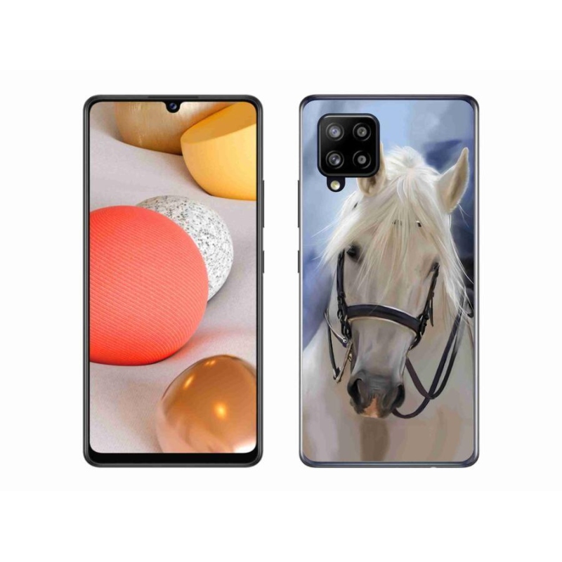 Gelový kryt mmCase na mobil Samsung Galaxy A42 5G - bílý kůň