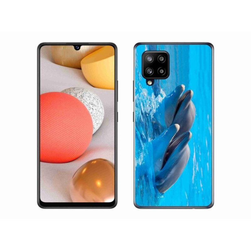 Gelový kryt mmCase na mobil Samsung Galaxy A42 5G - delfíni