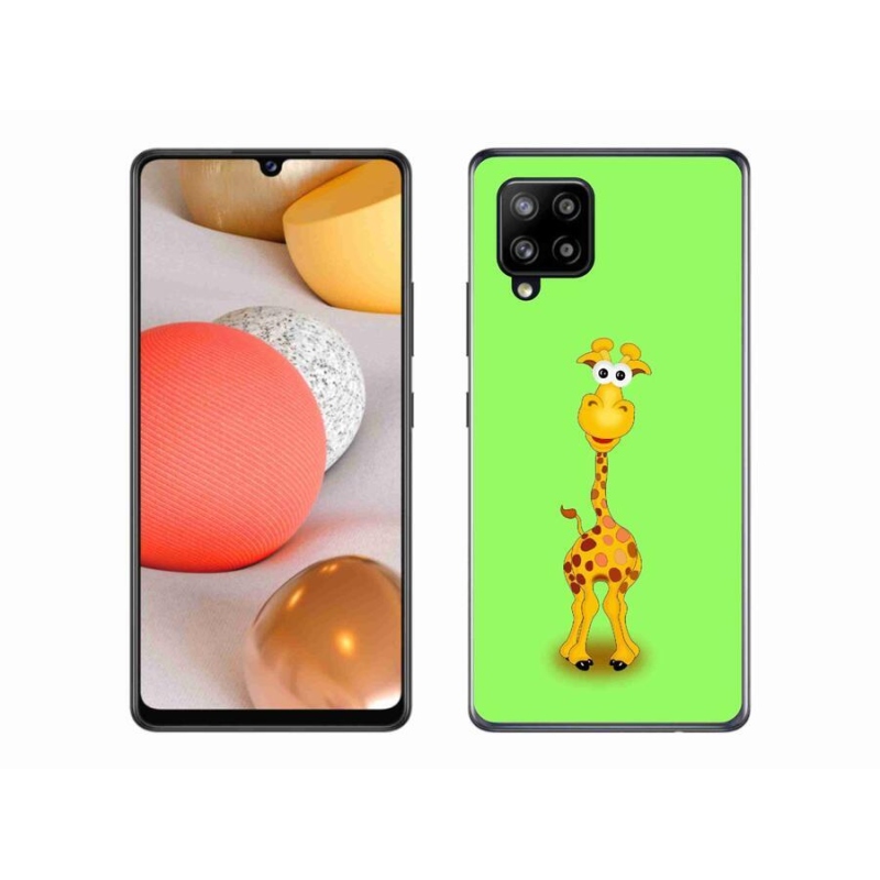 Gelový kryt mmCase na mobil Samsung Galaxy A42 5G - kreslená žirafa