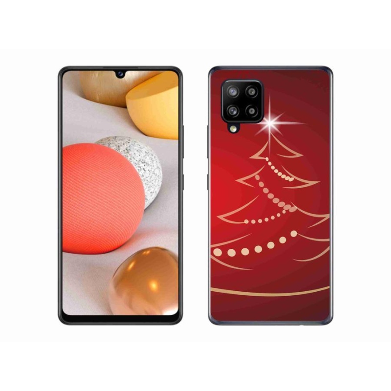 Gelový kryt mmCase na mobil Samsung Galaxy A42 5G- kreslený vánoční stromek
