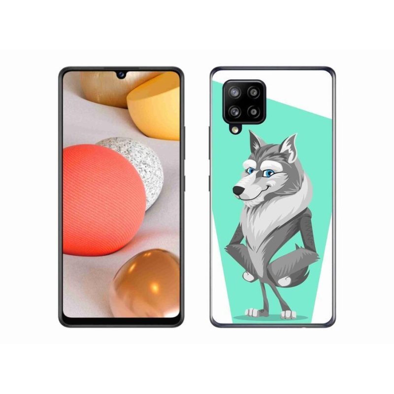 Gelový kryt mmCase na mobil Samsung Galaxy A42 5G - kreslený vlk