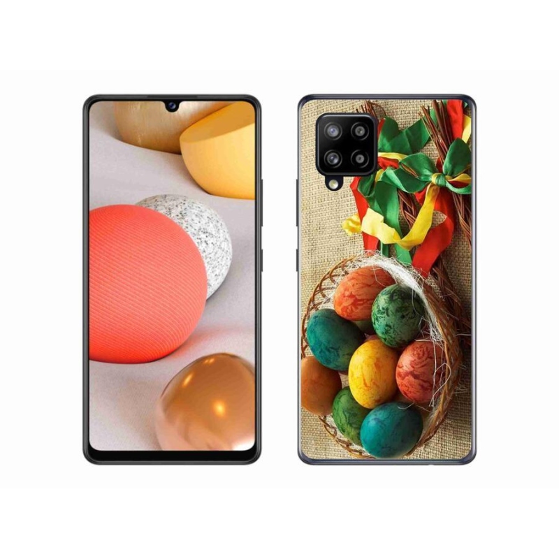 Gelový kryt mmCase na mobil Samsung Galaxy A42 5G - pomlázky a vajíčka