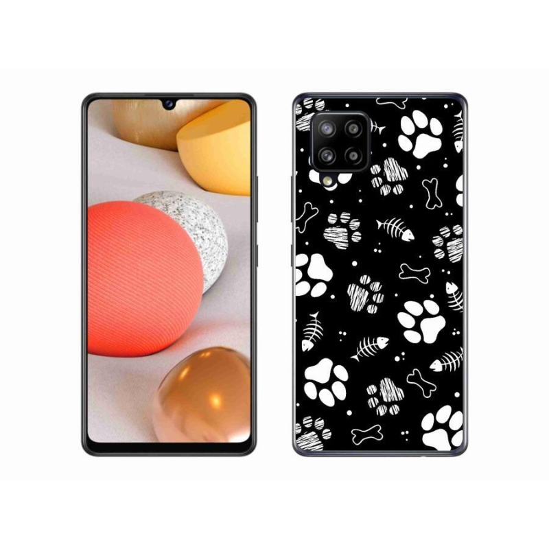 Gelový kryt mmCase na mobil Samsung Galaxy A42 5G - psí tlapky