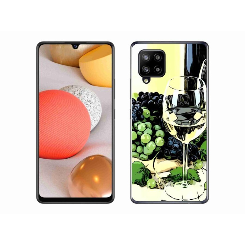 Gelový kryt mmCase na mobil Samsung Galaxy A42 5G - sklenka vína