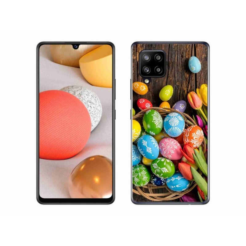 Gelový kryt mmCase na mobil Samsung Galaxy A42 5G - velikonoční vajíčka