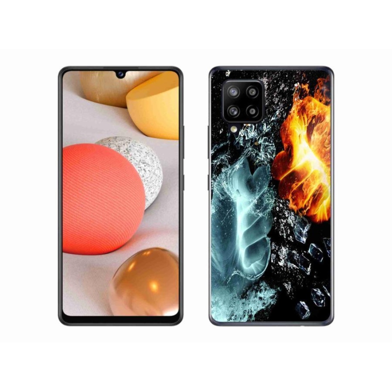 Gelový kryt mmCase na mobil Samsung Galaxy A42 5G - voda a oheň