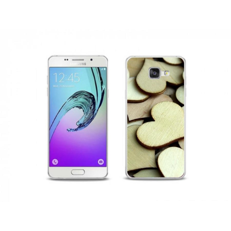 Gelový kryt mmCase na mobil Samsung Galaxy A5 (2016) - dřevěná srdíčka