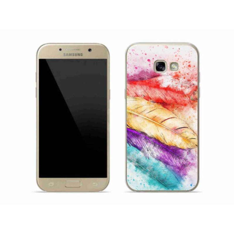 Gelový kryt mmCase na mobil Samsung Galaxy A5 (2017) - barevné peří