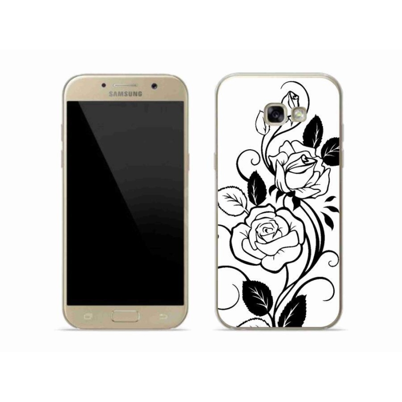 Gelový kryt mmCase na mobil Samsung Galaxy A5 (2017) - černobílá růže