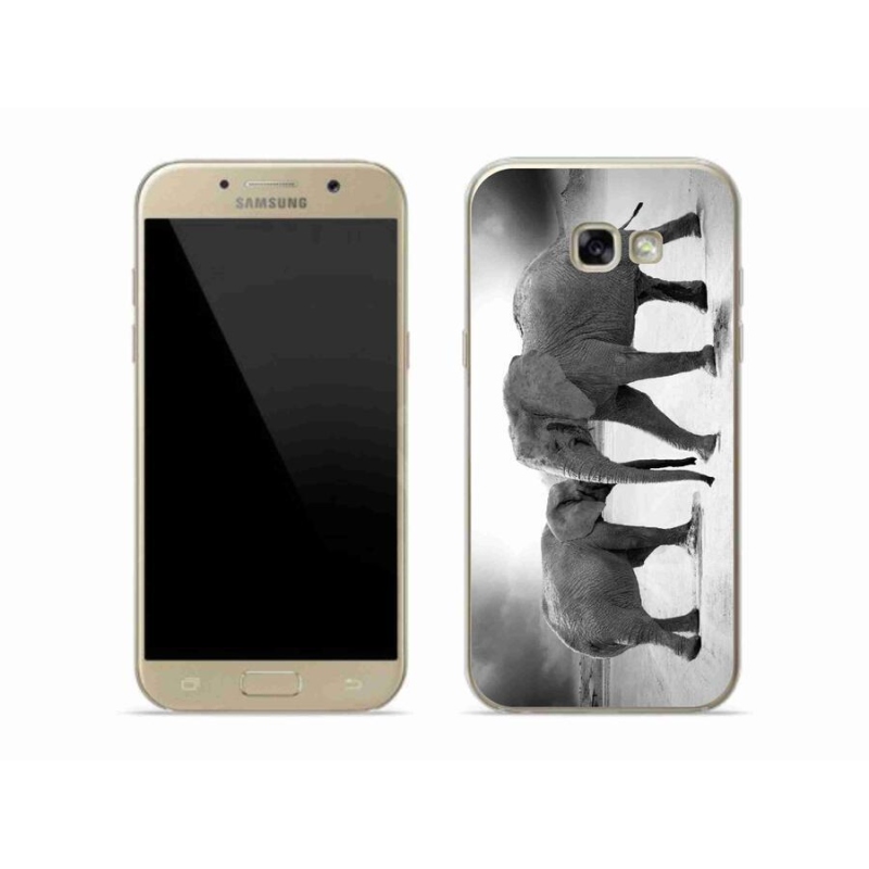 Gelový kryt mmCase na mobil Samsung Galaxy A5 (2017) - černobílí sloni