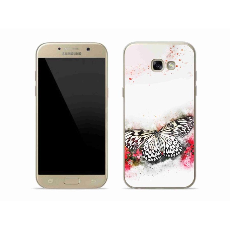 Gelový kryt mmCase na mobil Samsung Galaxy A5 (2017) - černobílý motýl