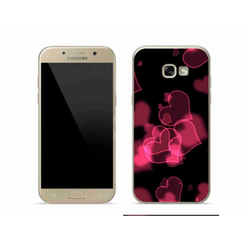 Gelový kryt mmCase na mobil Samsung Galaxy A5 (2017) - červená srdíčka