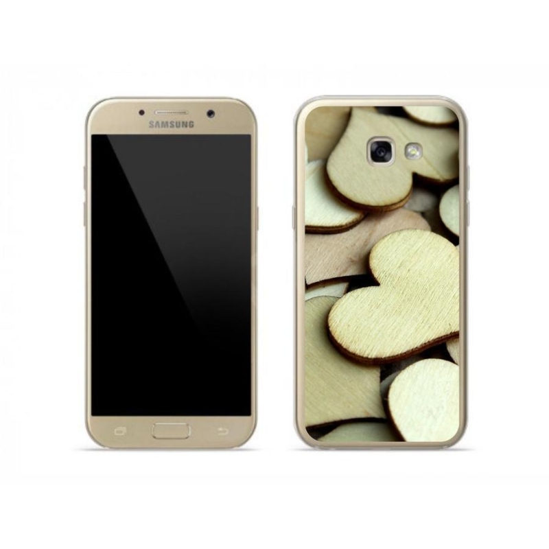 Gelový kryt mmCase na mobil Samsung Galaxy A5 (2017) - dřevěná srdíčka
