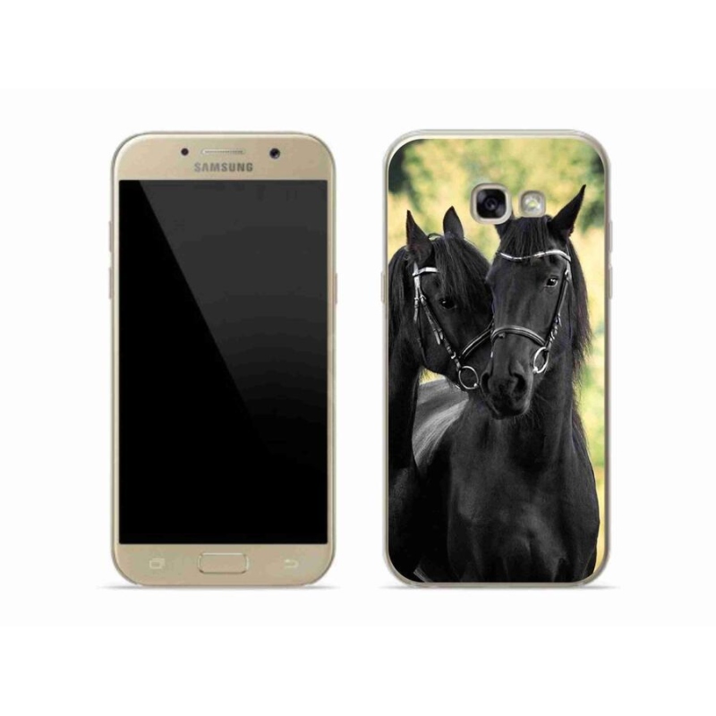 Gelový kryt mmCase na mobil Samsung Galaxy A5 (2017) - dva černí koně