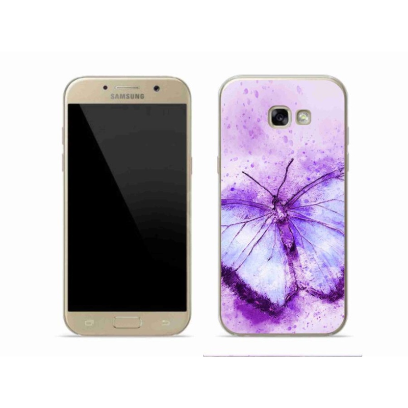 Gelový kryt mmCase na mobil Samsung Galaxy A5 (2017) - fialový motýl