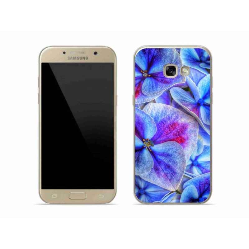 Gelový kryt mmCase na mobil Samsung Galaxy A5 (2017) - modré květy 1