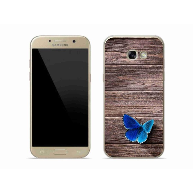 Gelový kryt mmCase na mobil Samsung Galaxy A5 (2017) - modrý motýl 1